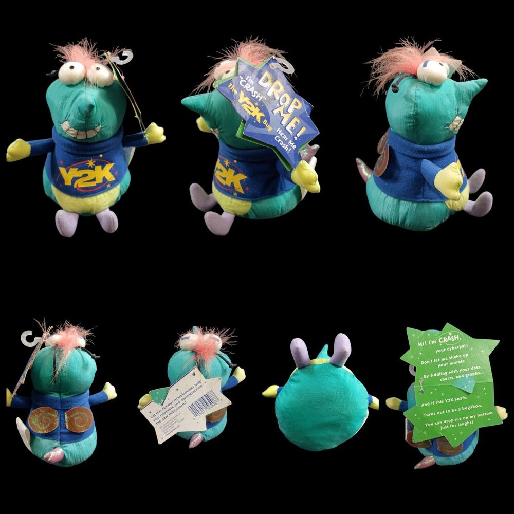 Crash The Y2K Bug Plush Stuffed Bean Bag Toy Hallmark Rare Collectible